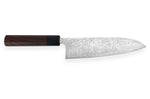 Couteau santoku japonais artisanal Takeshi Saji R2 Damas 16,5cm