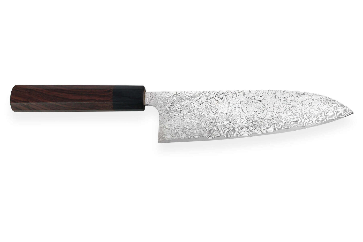 Couteau santoku japonais artisanal Takeshi Saji R2 Damas 16,5cm