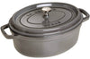 Cocotte STAUB ovale en fonte émaillée gris graphite - 31 cm