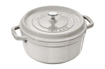 Cocotte STAUB ronde en fonte émaillée truffe blanche - 22 cm