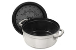 Cocotte STAUB ronde en fonte émaillée truffe blanche - 22 cm