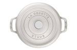 Cocotte STAUB ronde en fonte émaillée truffe blanche - 22 cm