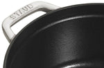 Cocotte STAUB ronde en fonte émaillée truffe blanche - 22 cm