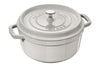 Cocotte STAUB ronde en fonte émaillée truffe blanche - 24 cm