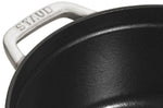 Cocotte STAUB ronde en fonte émaillée truffe blanche - 24 cm