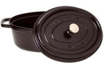 Cocotte Staub ovale en fonte émaillée noir mat
