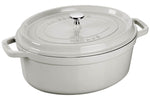 Cocotte STAUB ovale en fonte émaillée truffe blanche - 31 cm