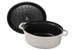 Cocotte STAUB ovale en fonte émaillée truffe blanche - 31 cm