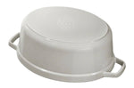 Cocotte STAUB ovale en fonte émaillée truffe blanche - 31 cm