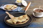 Crêpière en fonte émaillée STAUB noire 28cm manche bois