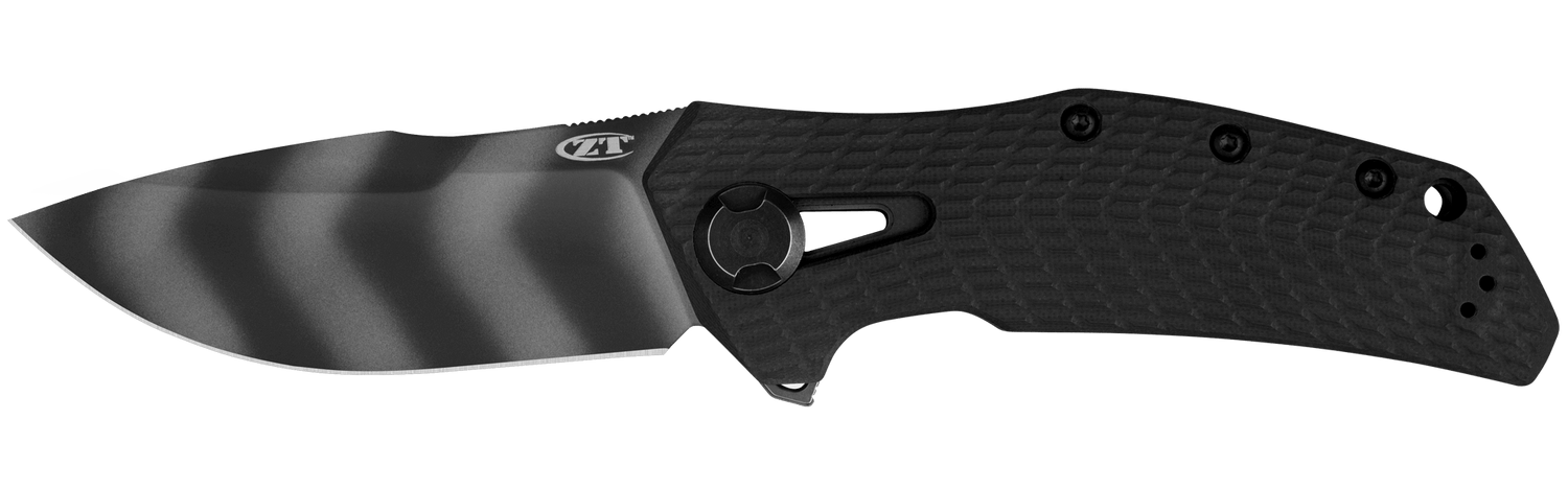 Couteau pliant Zero Tolerance ZT0308BLKTS Tiger Strip manche G10 titanium noir 13,2cm