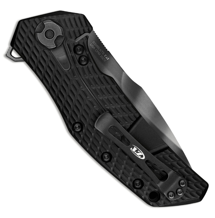 Couteau pliant Zero Tolerance ZT0308BLKTS Tiger Strip manche G10 titanium noir 13,2cm