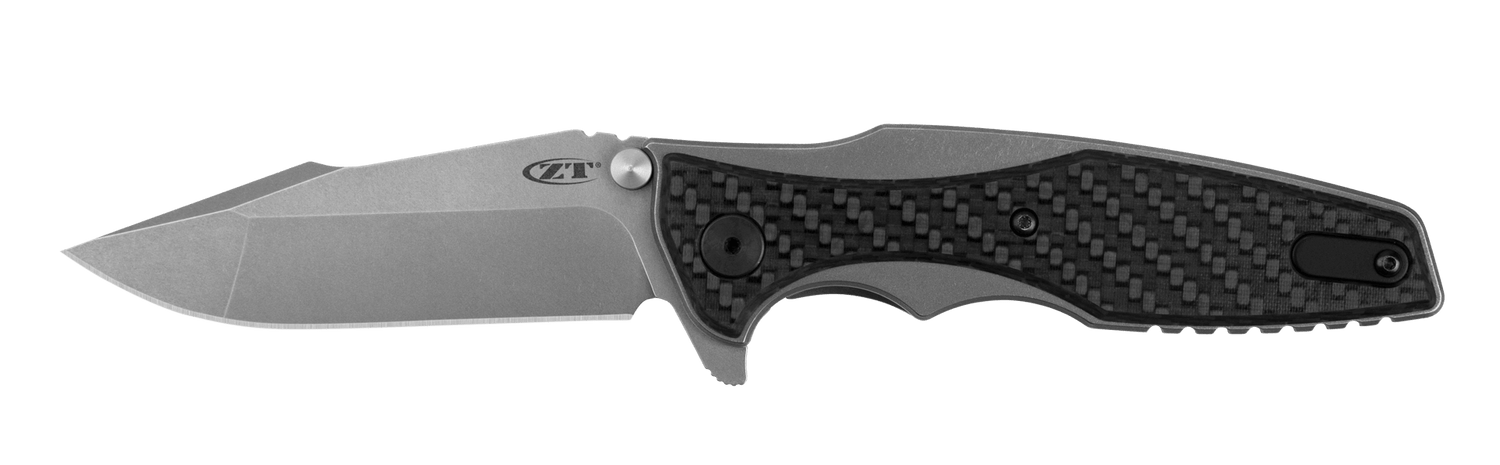 Couteau pliant Zero Tolerance ZT0393GLCF manche fibre de carbone phosphorescente et titane 12,1cm