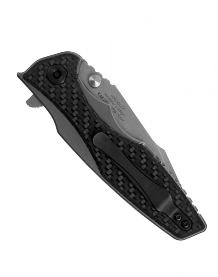 Couteau pliant Zero Tolerance ZT0393GLCF manche fibre de carbone phosphorescente et titane 12,1cm