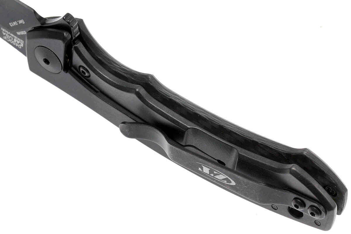 Couteau pliant Zero Tolerance ZT0450CF manche fibre de carbone et titanium noir 10,4cm