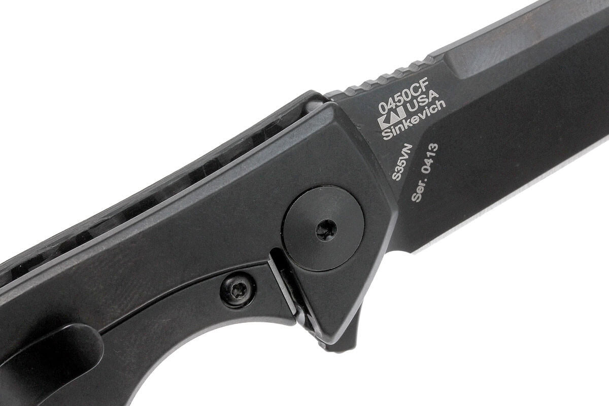 Couteau pliant Zero Tolerance ZT0450CF manche fibre de carbone et titanium noir 10,4cm