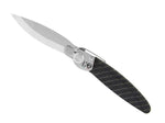 Couteau pliant K2.13M manche acier décor imprimé 3D rayures 11,5cm
