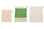 Set de 3 sacs zéro déchet Pebbly en coton biologique pour légumes, pain, vrac