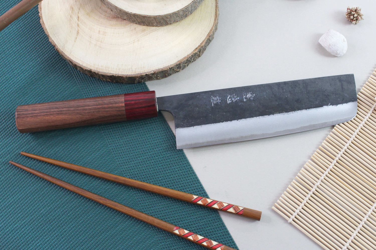 Couteau nakiri japonais artisanal Wusaki Yuzo BS2 17cm