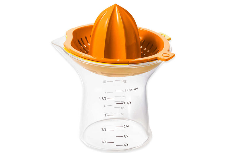 Presse agrumes OXO citron et orange avec récipient doseur