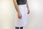 Tablier de cuisinier demi chef Deren 100% coton blanc