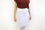 Tablier de cuisinier demi chef Deren 100% coton blanc