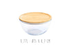 Bol de conservation en verre Pebbly avec couvercle en bambou - 0,77 l