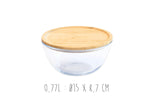 Bol de conservation en verre Pebbly avec couvercle en bambou - 0,77 l