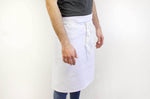 Tablier 1/2 chef professionnel 100% coton blanc 102 x 55cm