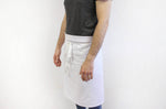 Tablier 1/2 chef professionnel 100% coton blanc 102 x 55cm