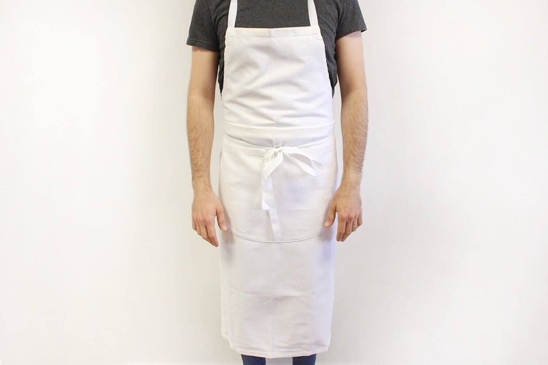 Tablier valet professionnel 100% coton blanc 100 x 100cm
