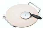 Set pierre à pizza Kichencraft World of Flavours avec roulette à pizza - 32cm