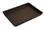 Moule à tarte maison cannelé rectangulaire Gobel anti-adhérent avec fond fixe