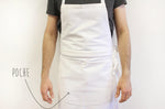 Tablier valet professionnel 100% coton blanc 100 x 100cm