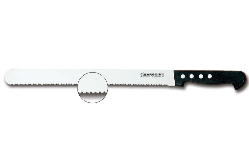 Couteau à pâté croûte lame microdentelée 33cm Classic 4 rivets Bargoin