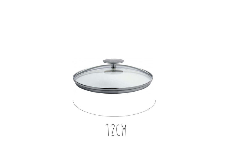 Couvercle en verre bombé Cristel Platine - 12cm