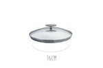 Couvercle en verre bombé Cristel Platine - 16cm