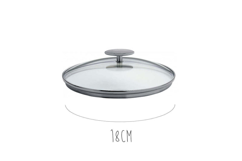 Couvercle en verre bombé Cristel Platine - 18cm