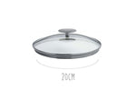 Couvercle en verre bombé Cristel Platine - 20cm