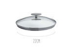 Couvercle en verre bombé Cristel Platine - 22cm