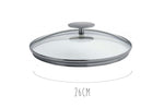 Couvercle en verre bombé Cristel Platine - 26cm