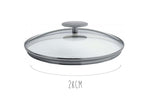 Couvercle en verre bombé Cristel Platine - 28cm