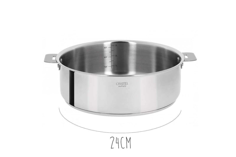 Sauteuse Cristel Casteline Amovible en inox - 24cm