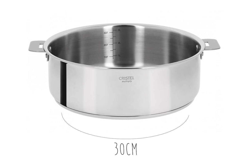 Sauteuse Cristel Casteline Amovible en inox - 30cm
