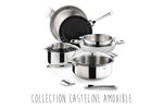 Set de 3 casseroles Cristel Casteline Amovible en inox 16 à 20cm - Poignée incluse