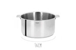 Set de 3 casseroles Cristel Casteline Amovible en inox 16 à 20cm - Poignée incluse