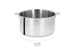 Set de 3 casseroles Cristel Casteline Amovible en inox 16 à 20cm - Poignée incluse