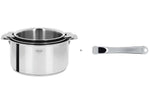 Set de 3 casseroles Cristel Casteline Amovible en inox 16 à 20cm - Poignée incluse