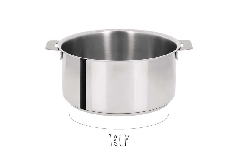 Casserole Cristel Mutine Amovible en inox - 18cm