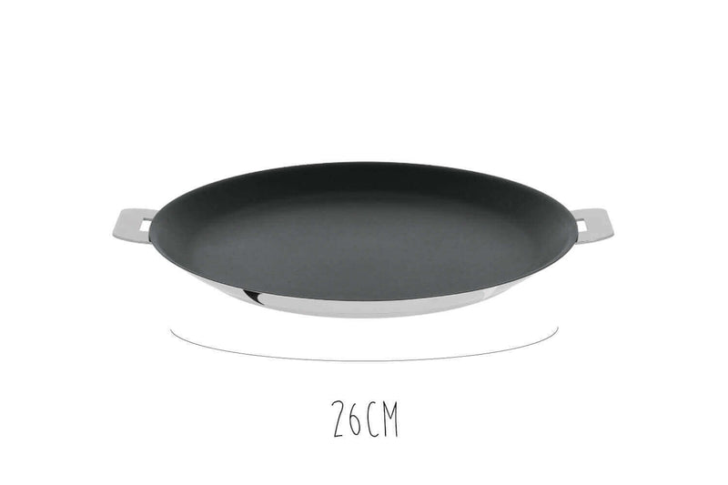Crêpière antiadhérente Cristel Mutine Amovible Exceliss en inox - 26cm